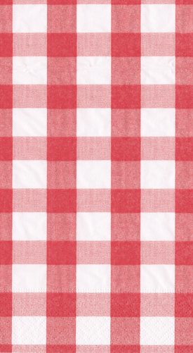 Caspari Gingham Red Guest Towel 17071G