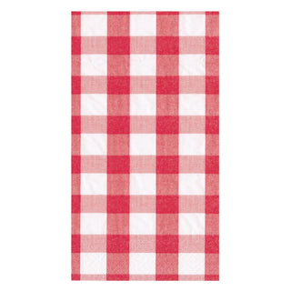 Caspari Gingham Red Guest Towel 17071G