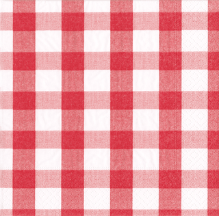 Caspari Gingham Red Napkin Luncheon 17071L
