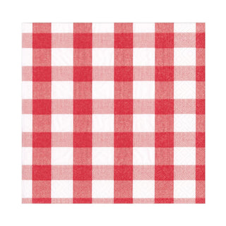 Caspari Gingham Red Napkin Luncheon 17071L