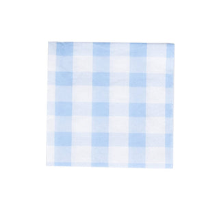 Caspari Gingham Light Blue  Napkin Box Cocktail - 40 per box 17072B