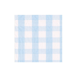 Caspari Gingham Light Blue Napkin Cocktail 17072C