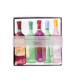 Caspari Wine Bottles  Napkin Box Cocktail - 40 per box 17090B