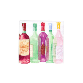 Caspari Wine Bottles  Napkin Box Cocktail - 40 per box 17090B