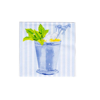 Caspari Mint Julep Blue  Napkin Box Cocktail - 40 per box 17100B