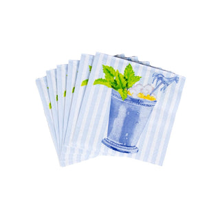 Caspari Mint Julep Blue  Napkin Box Cocktail - 40 per box 17100B
