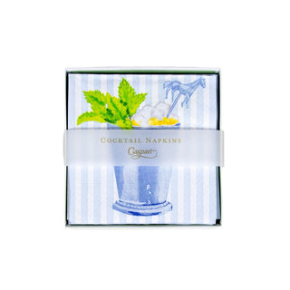 Caspari Mint Julep Blue  Napkin Box Cocktail - 40 per box 17100B