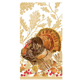 Caspari Woodland Turkey Guest Towel 17110G
