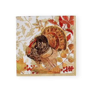 Caspari Woodland Turkey Paper Luncheon Napkins - 20 Per Package 17110L