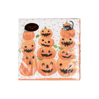 Caspari Jack O'lanterns Paper Luncheon Napkins - 20 Per Package 17120L