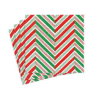 Caspari Candy Cane Stripes Napkin Cocktail 17130C