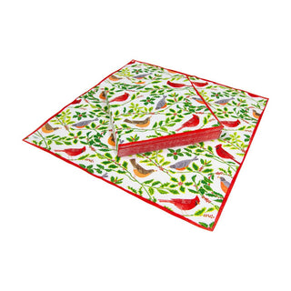 Caspari Songbirds And Holly White Napkin Luncheon 17160L