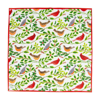 Caspari Songbirds And Holly White Napkin Luncheon 17160L