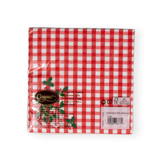 Caspari Christmas Tree Gingham Paper Luncheon Napkins - 20 Per Package 17170L