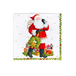 Caspari Jolly St. Nick Napkin Cocktail 17180C
