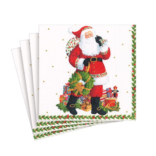Caspari Jolly St. Nick Napkin Cocktail 17180C