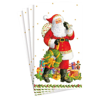 Caspari Jolly St. Nick Guest Towel 17180G