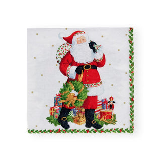 Caspari Jolly St. Nick Paper Luncheon Napkins - 20 Per Package 17180L