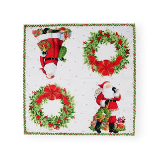 Caspari Jolly St. Nick Paper Luncheon Napkins - 20 Per Package 17180L
