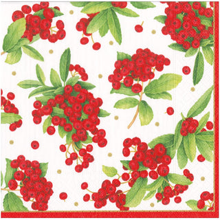 Caspari Christmas Berry Red Napkin Dinner 17230D