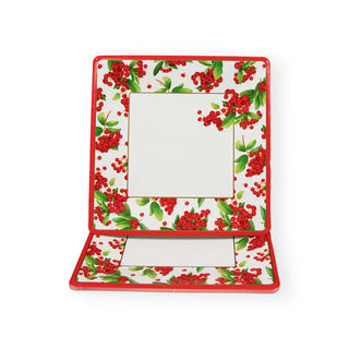 Caspari Christmas Berry Red  Sq Salad/Dessert Plates Square 17230SP
