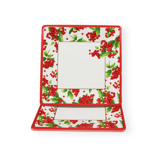 Caspari Christmas Berry Square Paper Salad & Dessert Plates in Red - 8 Per Package 17230SP