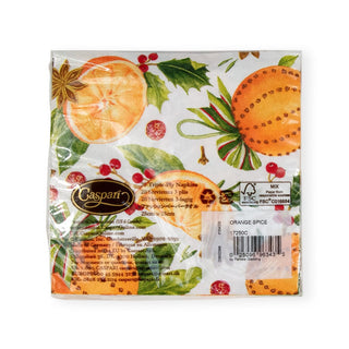 Caspari Orange Spice Paper Cocktail Napkins - 20 Per Package 17250C