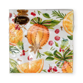 Caspari Orange Spice Paper Cocktail Napkins - 20 Per Package 17250C