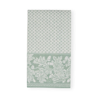 Caspari Oak Leaves & Acorns Paper Linen Guest Towel Napkins in Sage Green/Ivory - 12 Per Package 17291GG