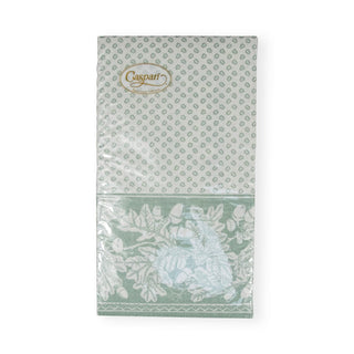 Caspari Oak Leaves & Acorns Paper Linen Guest Towel Napkins in Sage Green/Ivory - 12 Per Package 17291GG