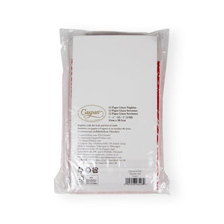 Caspari Annika Red-Paper Linen Guest Towel Airlaid Die-Cut 12-In 17300GGDC