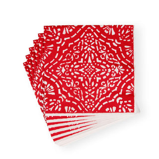 Caspari Annika Paper Luncheon Napkins in Red - 20 Per Package 17300L