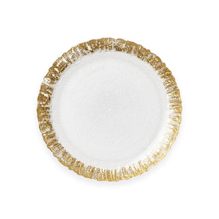 Vietri Rufolo Glass Salad Plate in Gold 17311