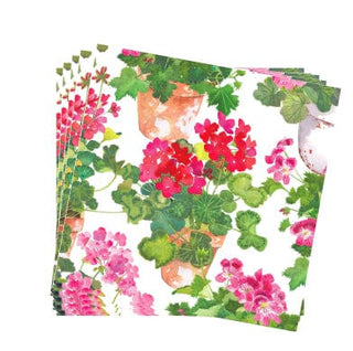 Caspari Trailing Geranium Dinner Napkins - 20 Per Package 17320D