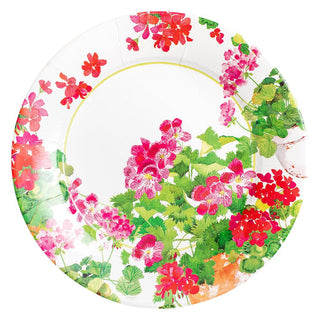 Caspari Trailing Geranium Dinner Plates - 8 Per Package 17320DP