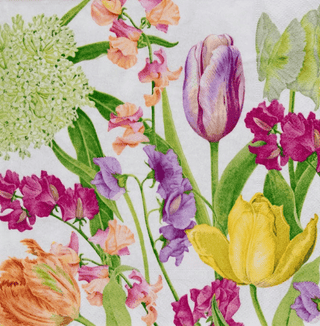 Caspari Spring Flower Show Dinner Napkins - 20 Per Package 17350D