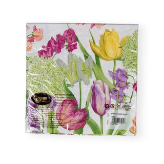 Caspari Spring Flower Show Dinner Napkins - 20 Per Package 17350D