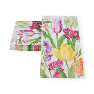 Caspari Spring Flower Show Guest Towel Napkins - 15 Per Package 17350G