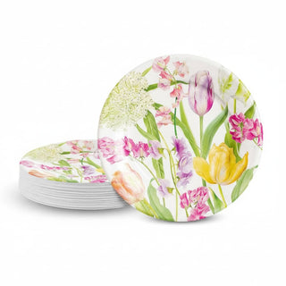 Caspari Spring Flower Show Salad/Dessert Plates 17350SP