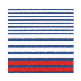 Caspari Breton Stripe-Blue Napkin Luncheon 17370L