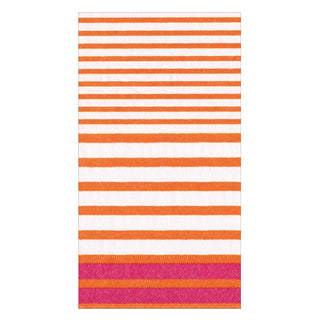 Caspari Breton Stripe-Coral/Fuchsia Guest Towel 17371G