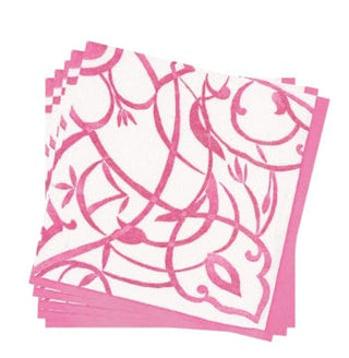 Caspari Algarve Paper Linen Dinner Napkins in Fuchsia - 12 Per Package 17460DG
