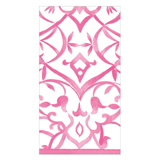 Caspari Algarve Fuchsia-Paper Linen Guest Towels Airlaid - 12 In 17460GG