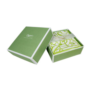 Caspari Algarve Moss-Paper Linen Napkin Box Cocktail-Airlaid 17462B