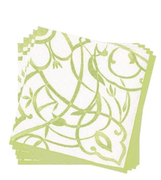 Caspari Algarve Paper Linen Dinner Napkins in Moss - 12 Per Package 17462DG