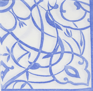 Caspari Algarve Ceramic Blue Paper Linen Dinner Napkins - 12 Per Package 17463DG