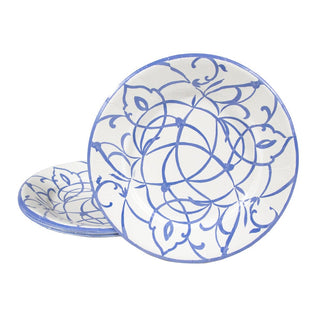 Caspari Algarve Ceramic Blue Salad & Dessert Plates - 8 Per Package 17463SP