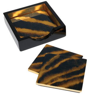 Caspari Go Wild Lacquer Coasters Set Of 4 17520LQCSET