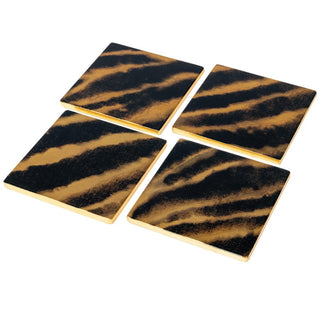 Caspari Go Wild Lacquer Coasters Set Of 4 17520LQCSET