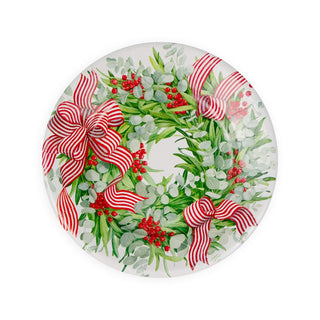 Caspari Ribbon Stripe Wreath Salad/Dessert Plates 17540SP